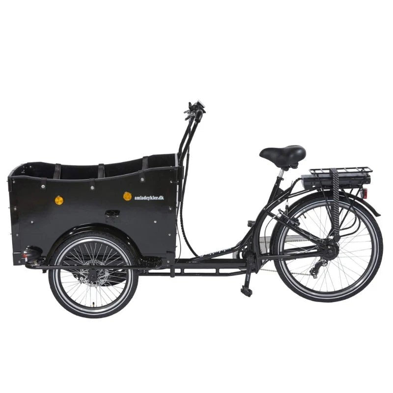 AMCargoBikes Curve Kindergarten Open Cargo Electric Tricycle – Black - BikeVentures