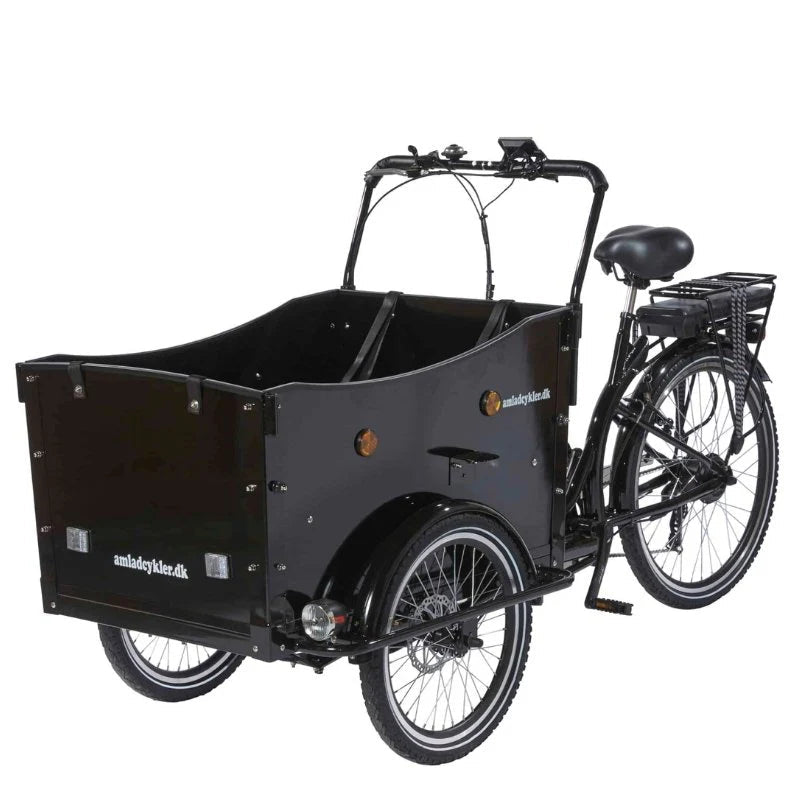 AMCargoBikes Deluxe Electric Cargo Bike Tricycle - Black - BikeVentures