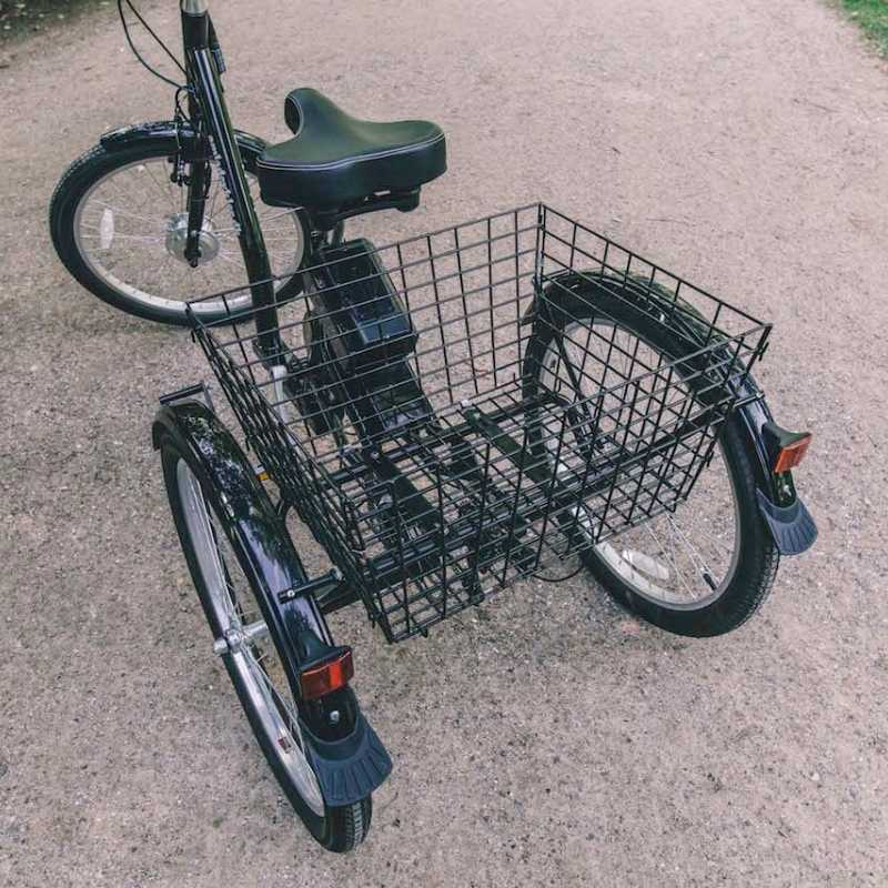 AMCargoBikes Low Step Adult Electric Tricycle, 24″ Wheel – Black - BikeVentures