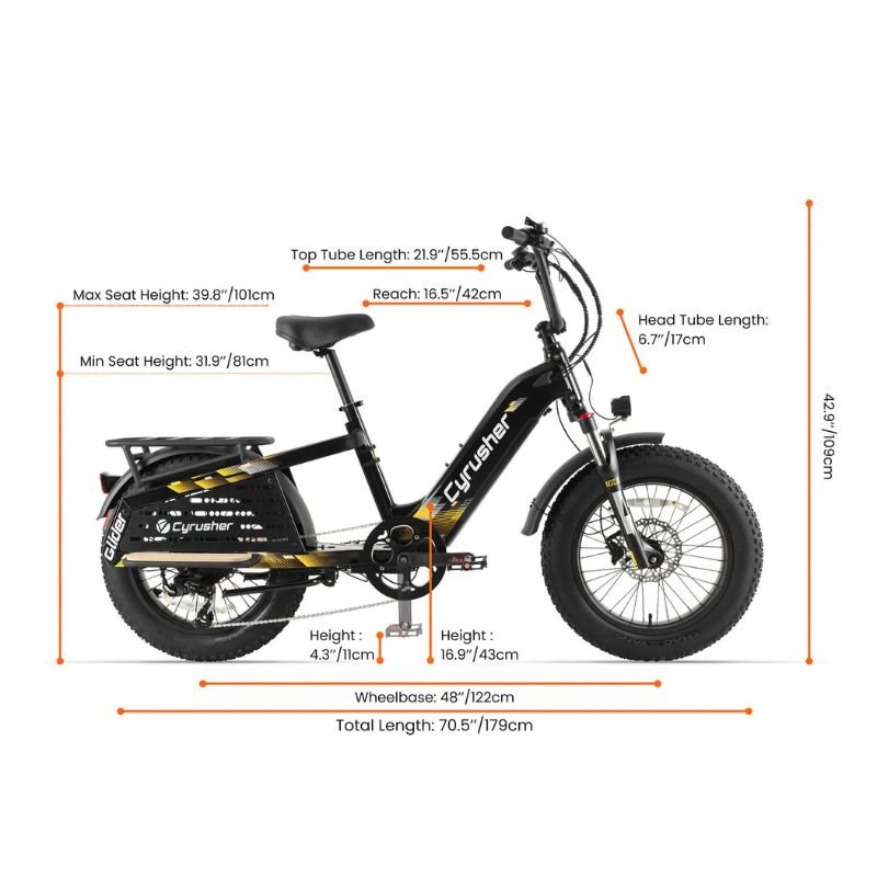 Cyrusher Glider Cargo Electric Bike - 250W (3 colours) - BikeVentures