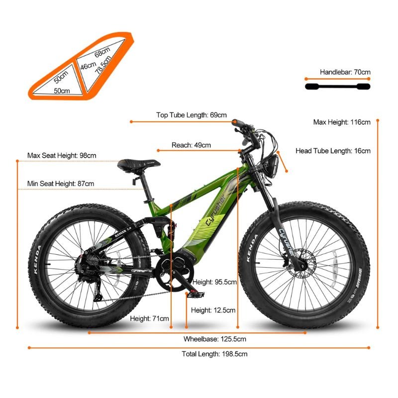 CYRUSHER RANGER 2.0 FAT - TYRE - ELECTRIC BIKE MOUNTAIN - 250W (3 colours) - BikeVentures