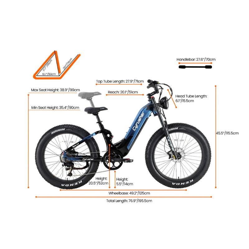 Cyrusher Trax 2.0 Mountain All Terrain Air shock Electric Bike - 250W (3 colours) - BikeVentures
