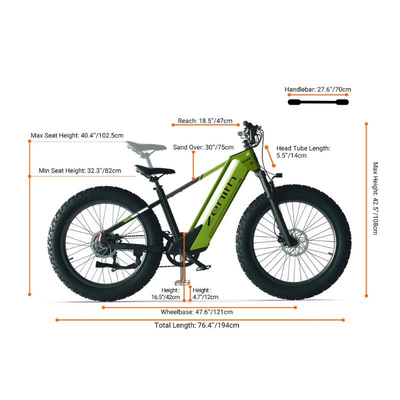 CYRUSHER ZENITH STEP - OVER ALL - TERRAIN FAT - TYRE ELECTRIC BIKE - 250W (3 colours) - BikeVentures