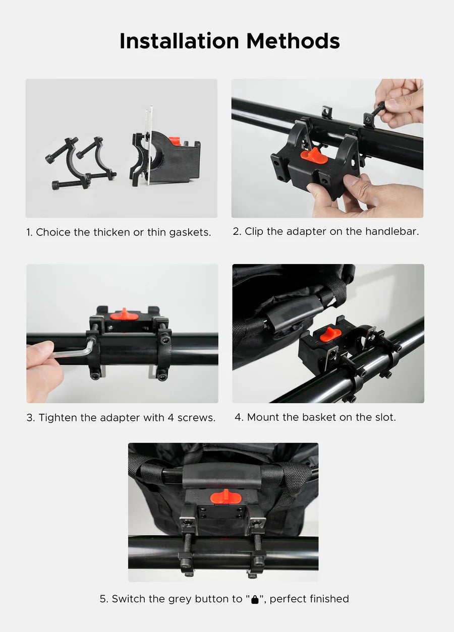 ENGWE 19L Adjustable Handlebar Basket - BikeVentures