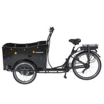 AMCargoBikes Curve Kindergarten Open Cargo Electric Tricycle – Black - BikeVentures