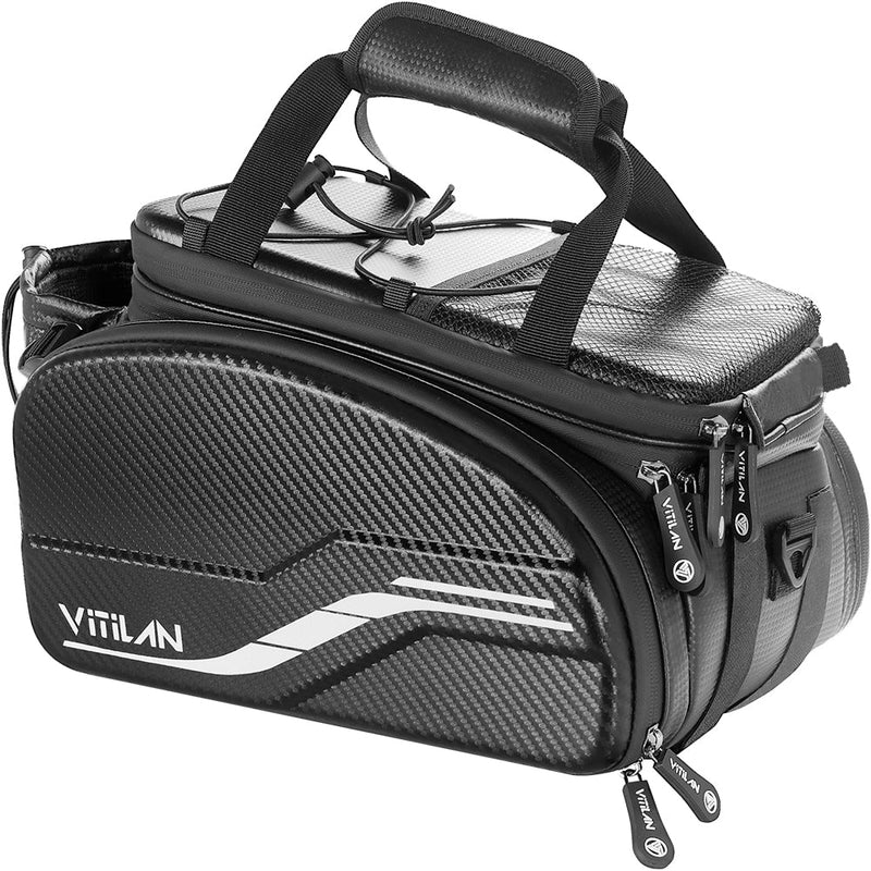 VITILAN EBIKE Waterproof Bike Rack Bag 35L Black