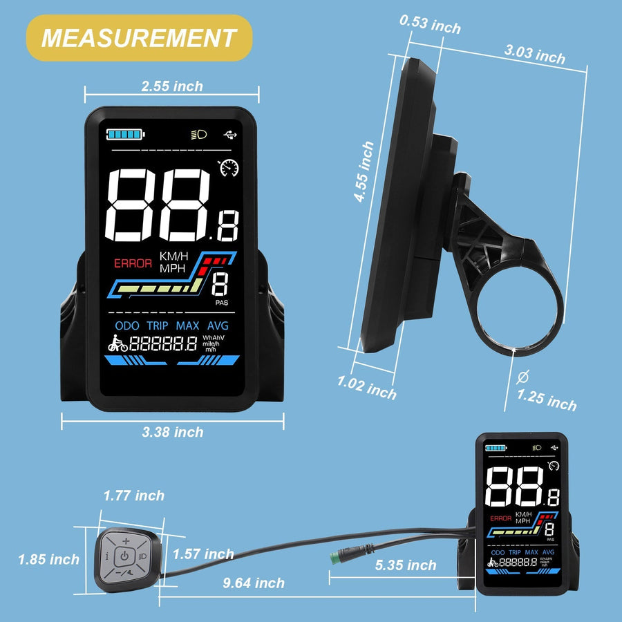 VITILAN V3 E-Bike Colorful USB Display with Charging Port - BikeVentures