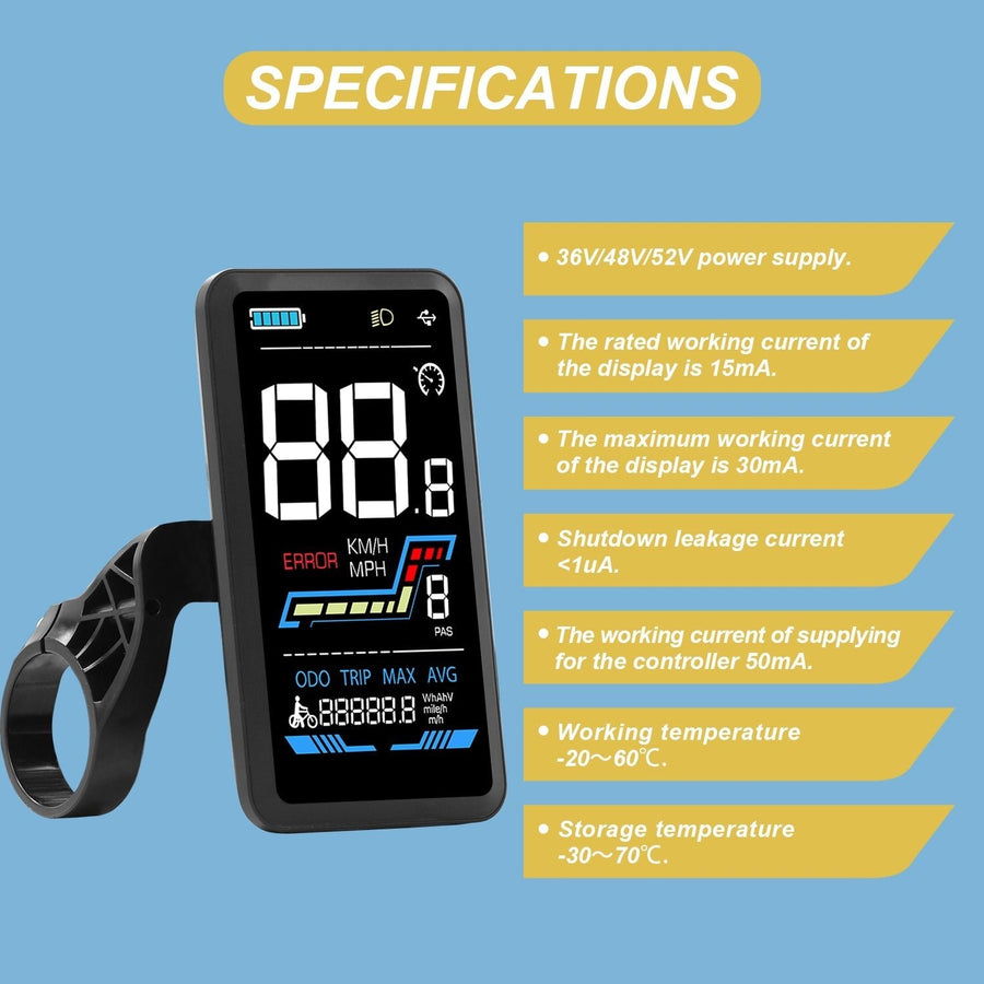VITILAN V3 E-Bike Colorful USB Display with Charging Port - BikeVentures